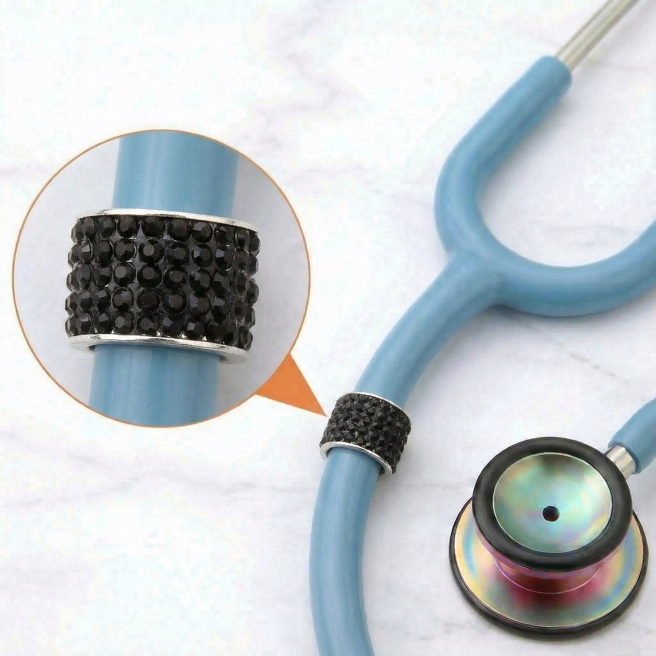 Midnight Bling Stethoscope Charm