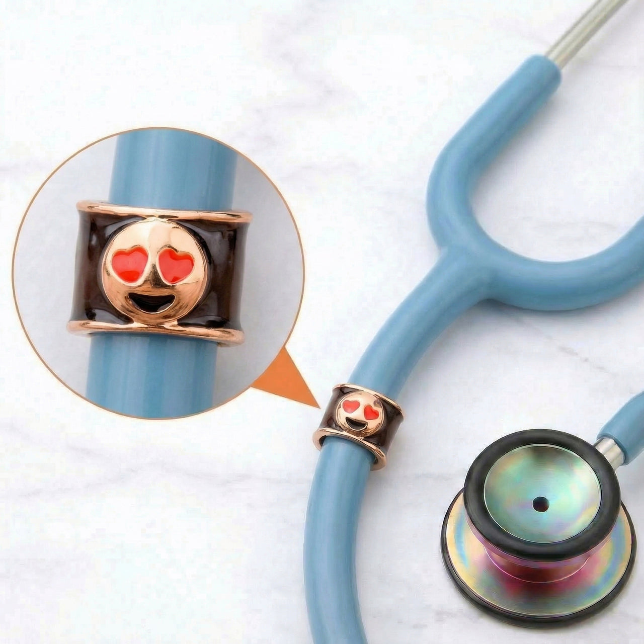 Heart Eyes Emoji Stethoscope Charm