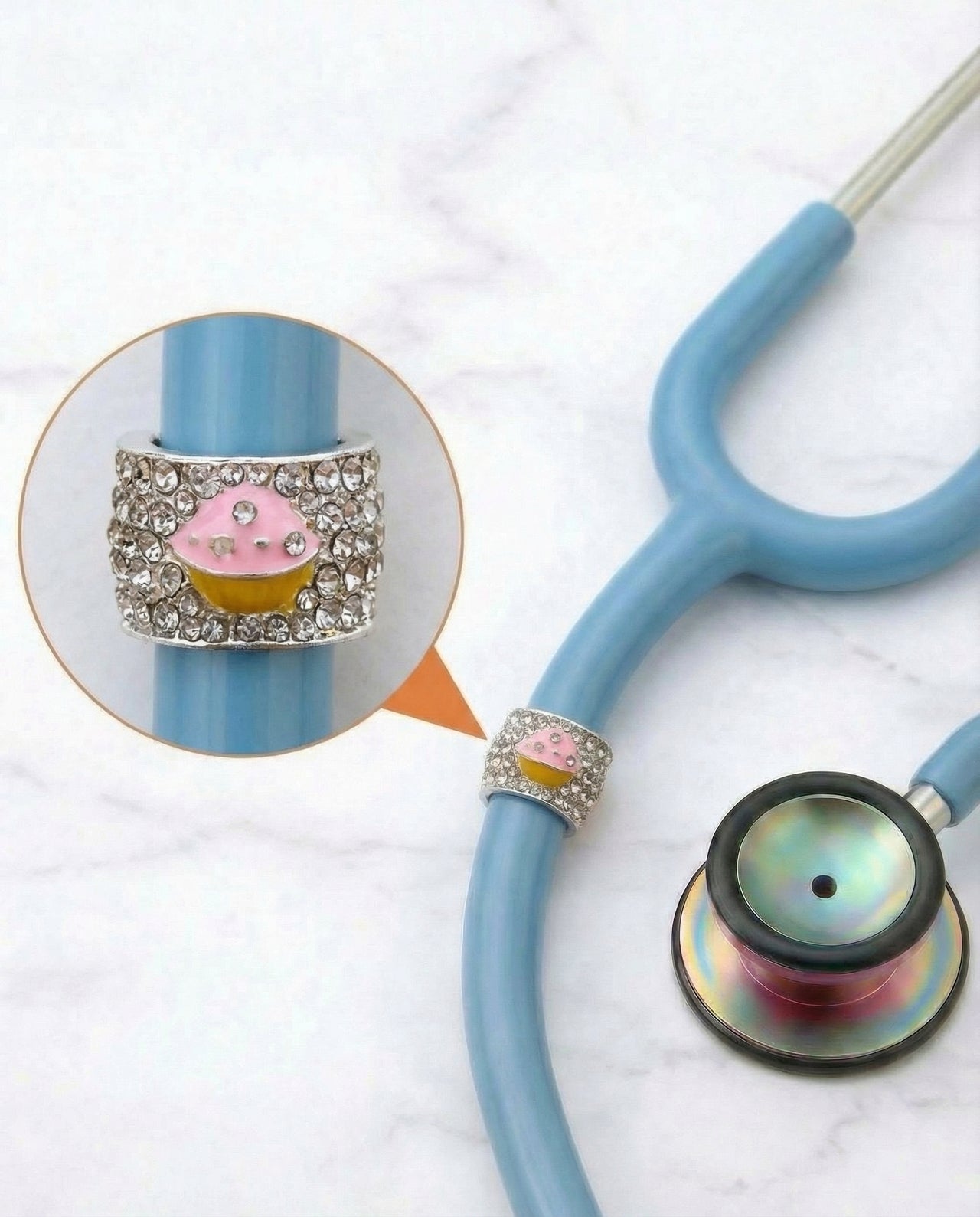 Cupcake Stethoscope Charm