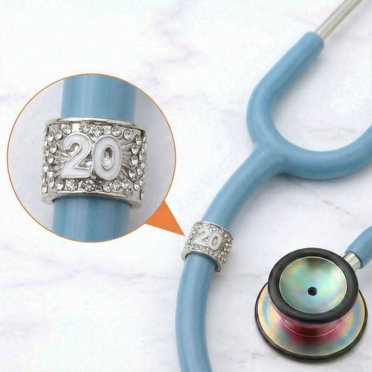 20 Years Stethoscope Charm