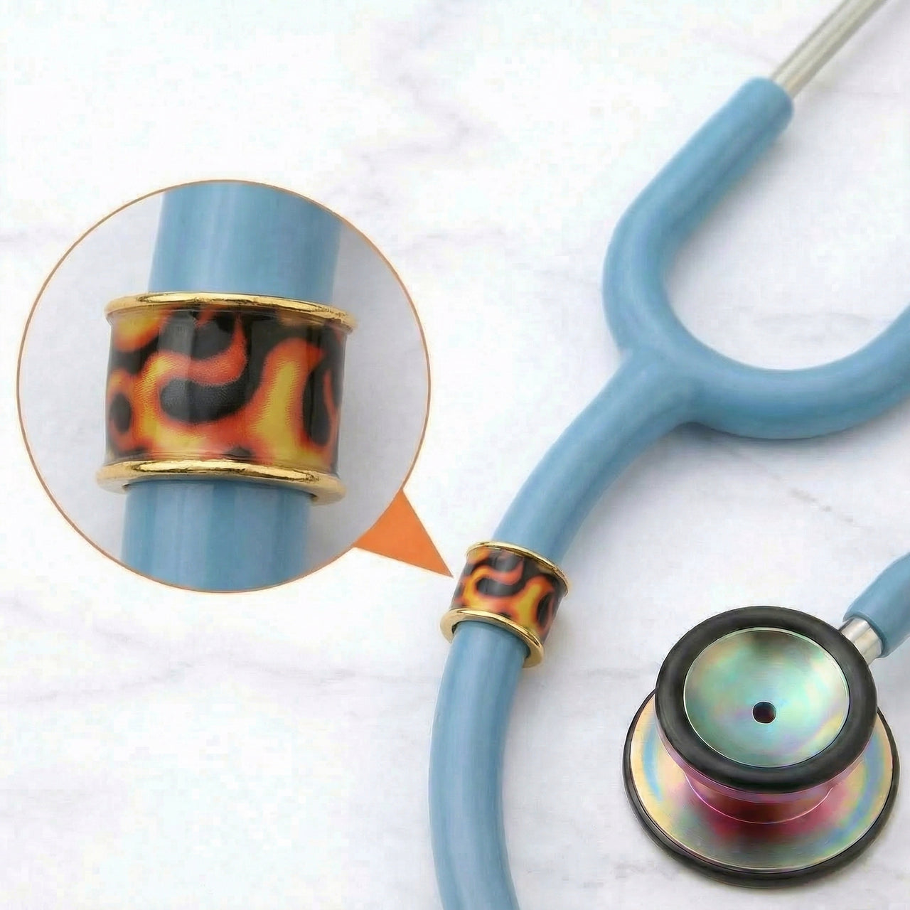 Flame Stethoscope Charm