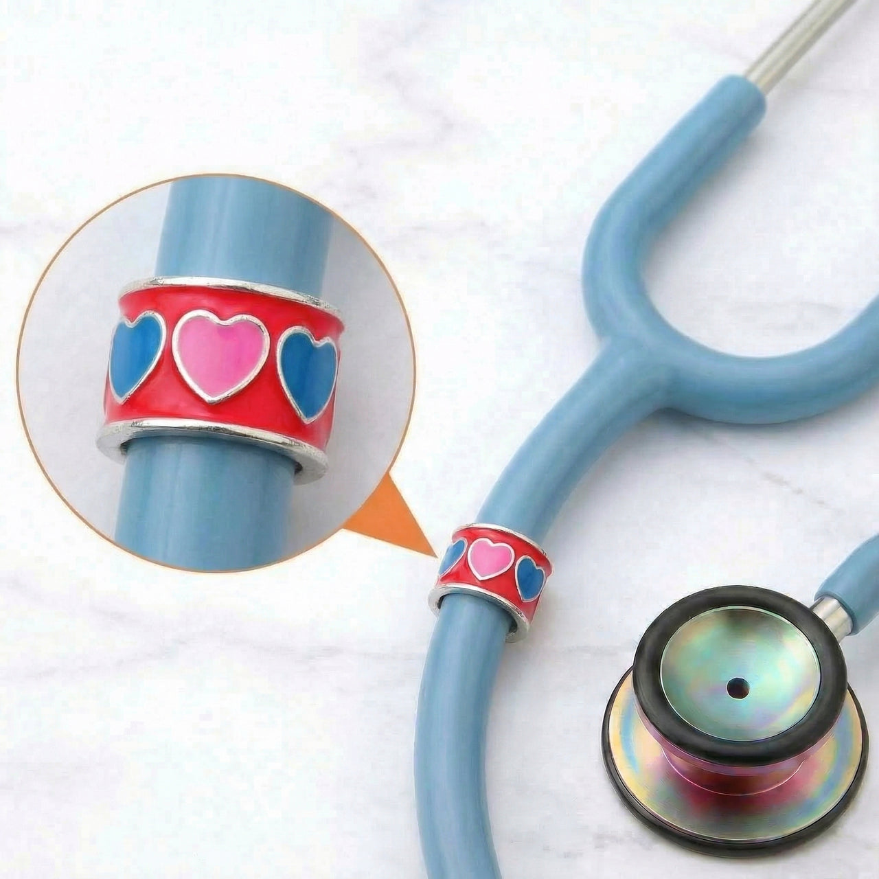 Candy Hearts Stethoscope Charm