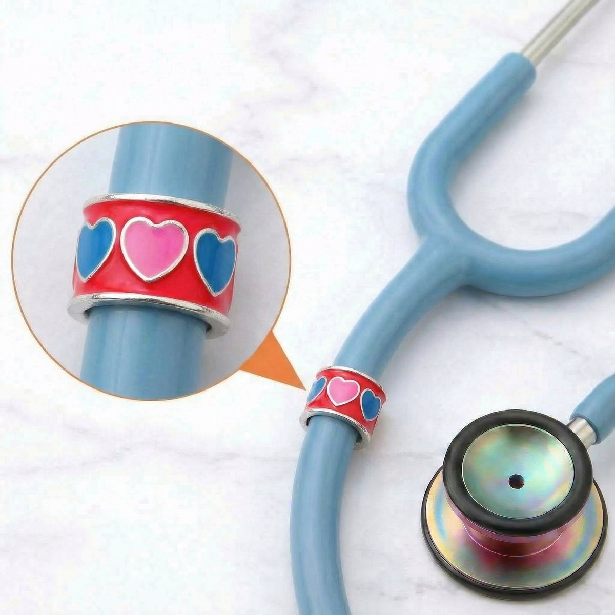 Candy Hearts Stethoscope Charm
