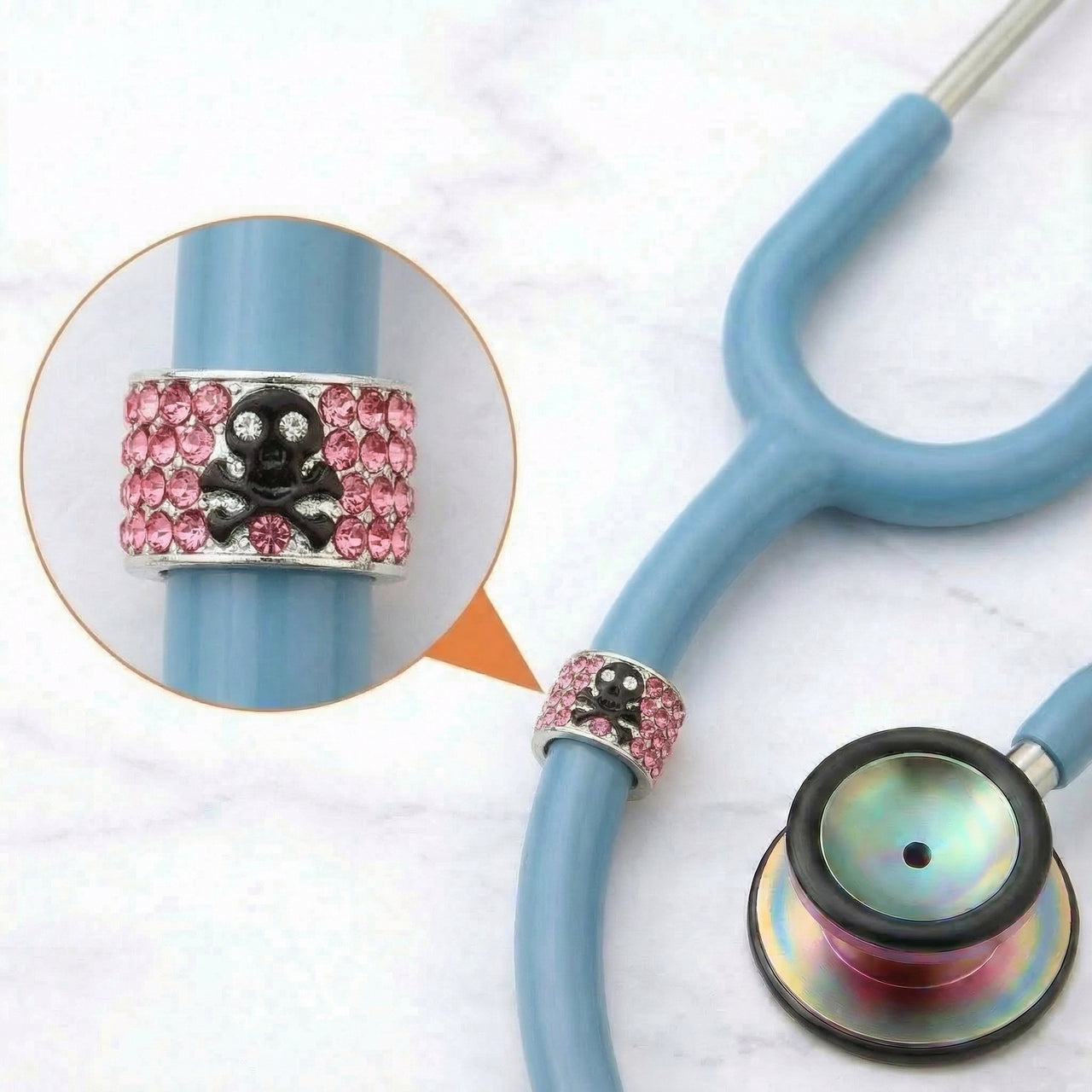 Skull and Crossbones Stethoscope Charm