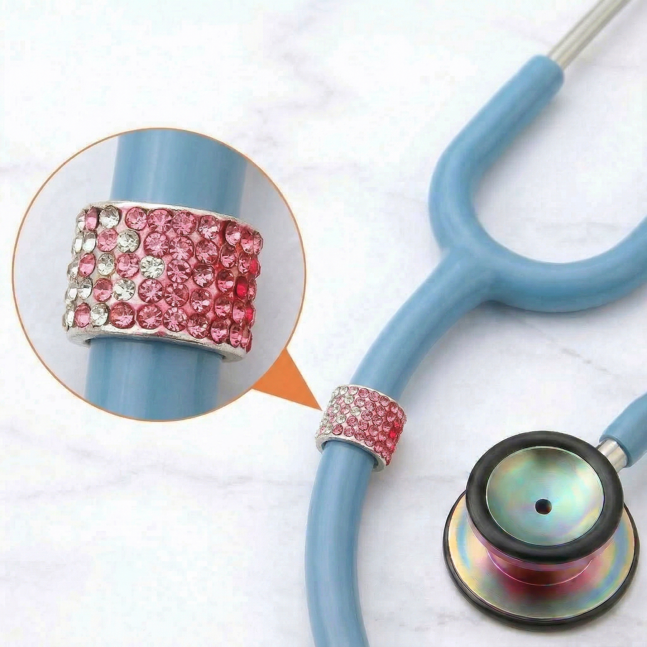 Pink Ombre Stethoscope Charm