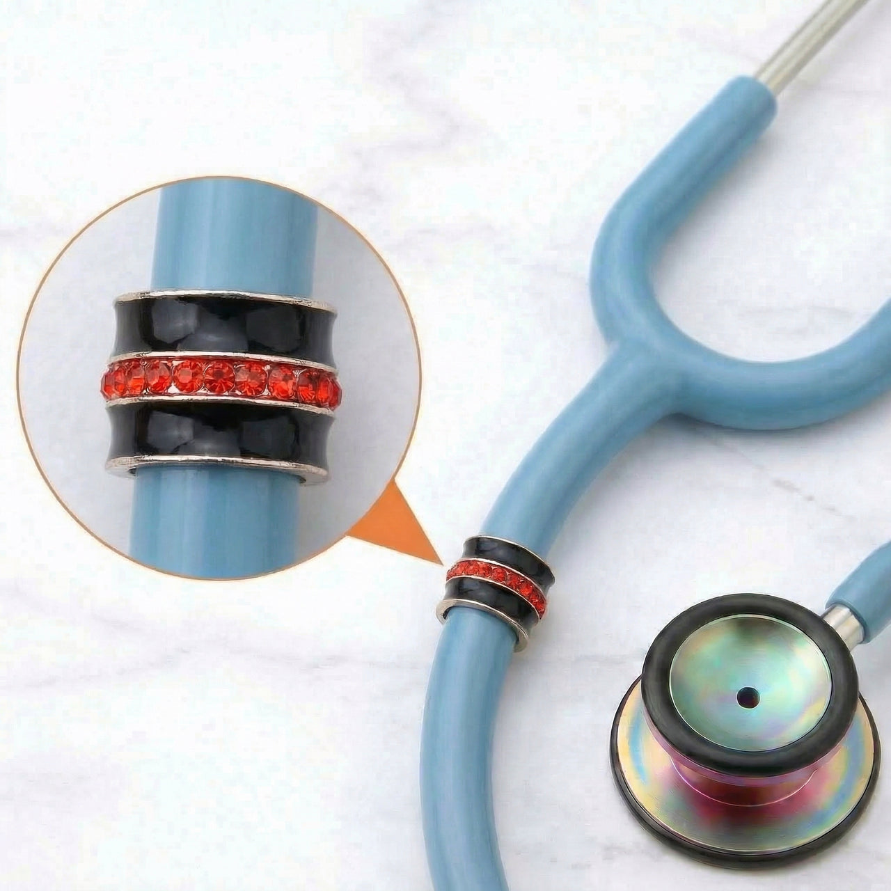 Thin Red Line of Courage Stethoscope Charm