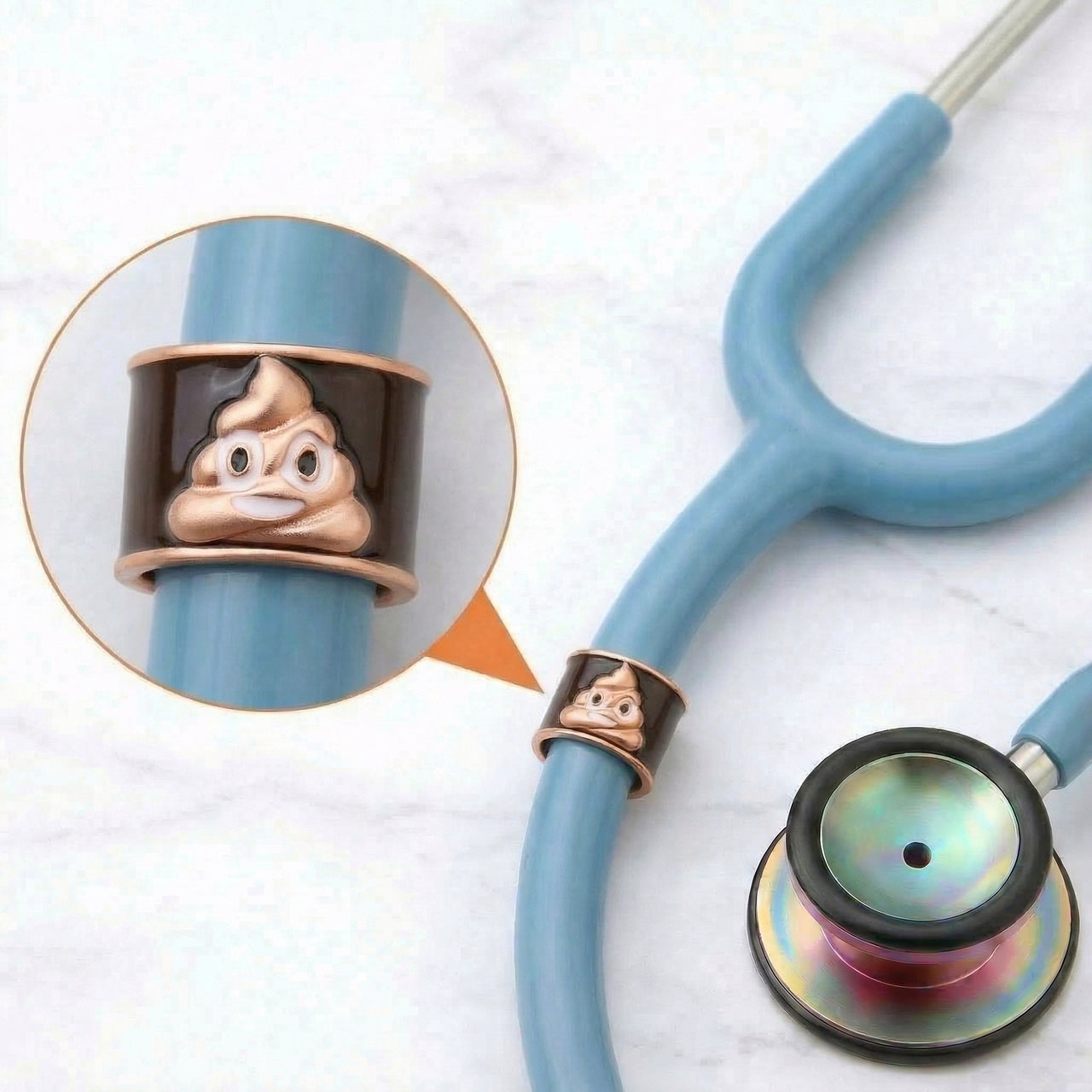 Pile of Poo Emoji Stethoscope Charm