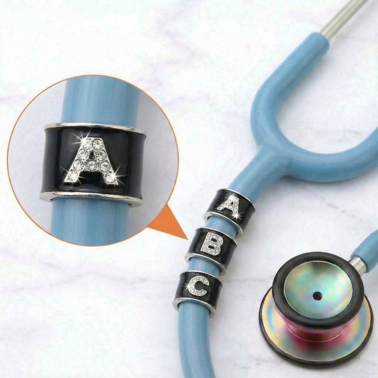 Bling Monogram Stethoscope Charm