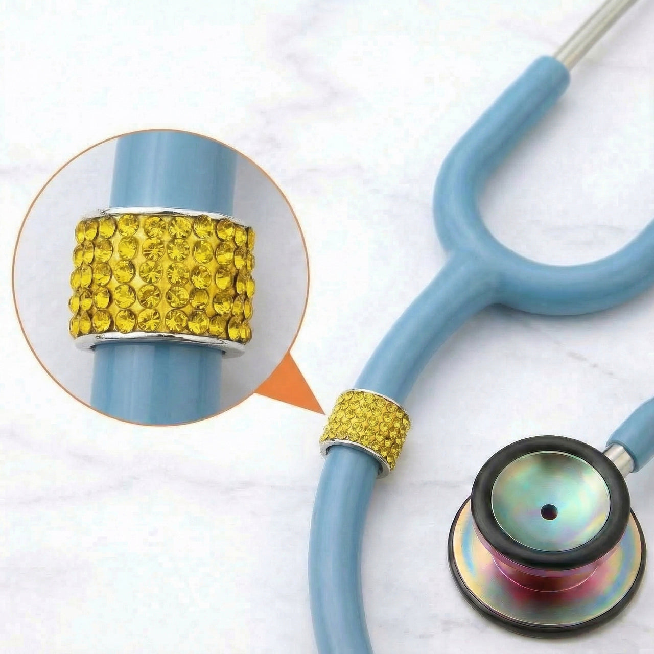 Bright Yellow Bling Stethoscope Charm