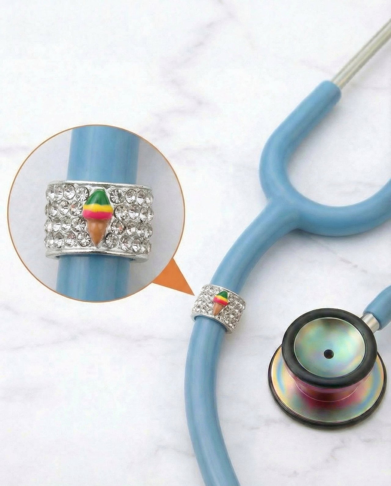 Ice Cream Cone Stethoscope Charm