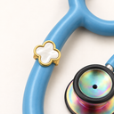 Pearl White 3D Clover Stethoscope Charm
