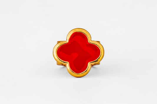 charMED Custom Stethoscope Charms - Chili Red 3D Clover Charm