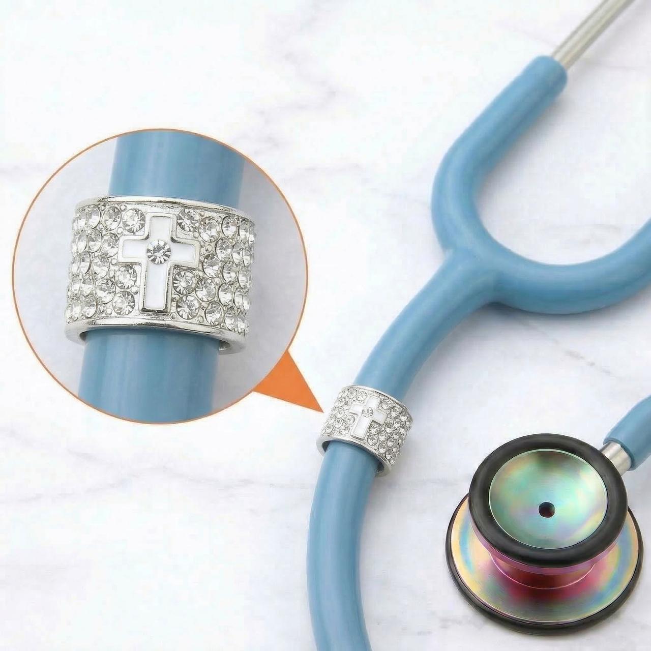 Cross Stethoscope Charm